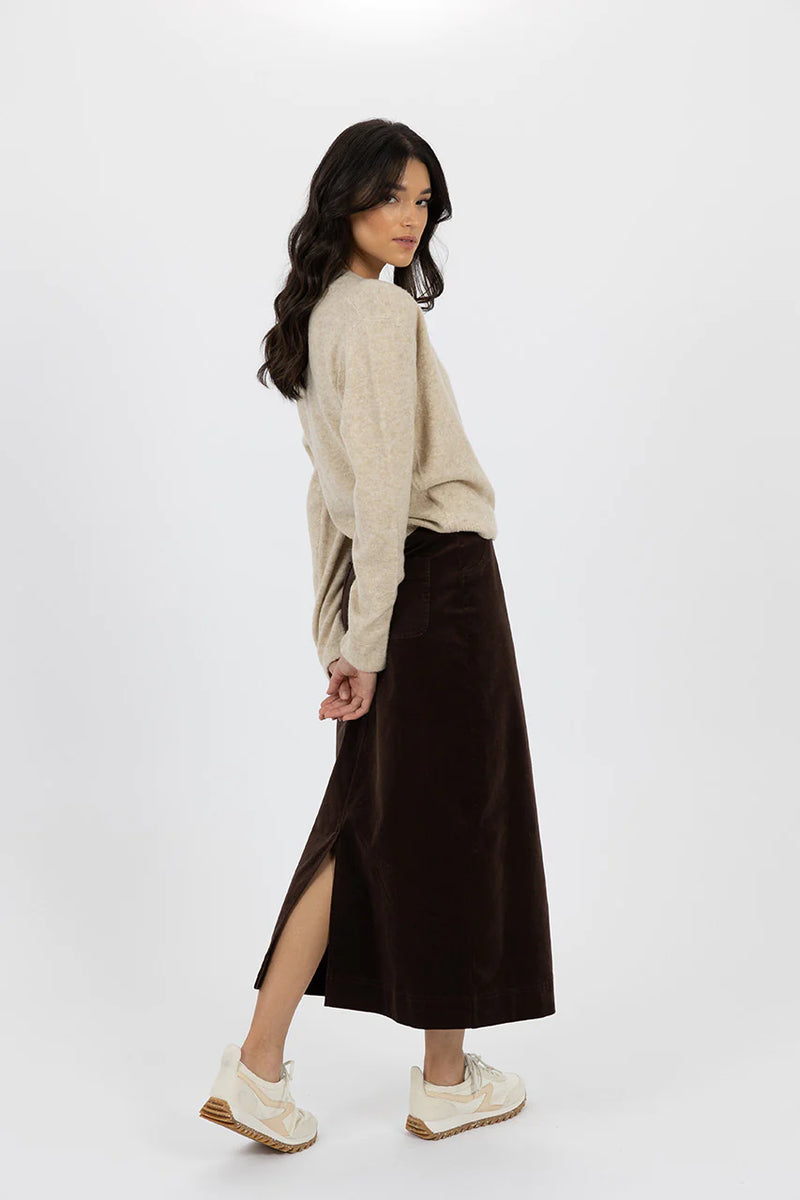 Billie Cord Maxi Skirt - Midnight Black main image 1