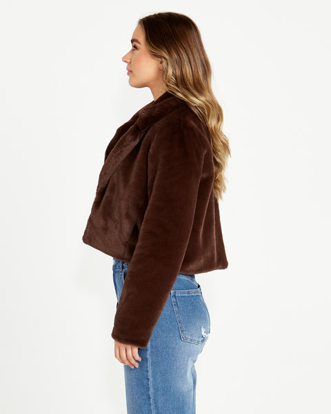 Xanthe Cropped Fur Jacket