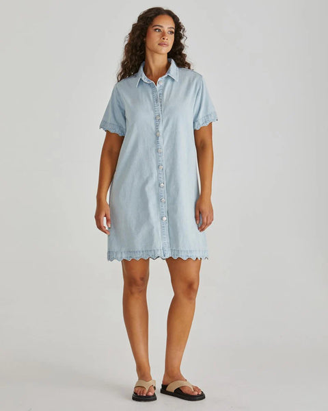 Sass Vale Scalloped Denim Dress