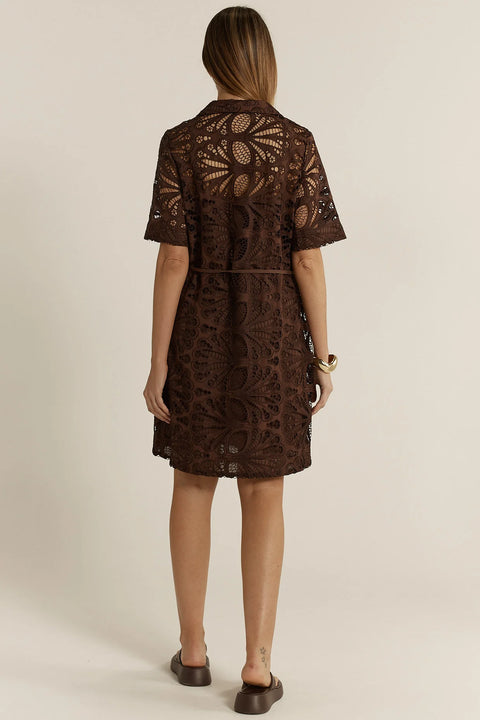 Elara Broderie Shirt Dress