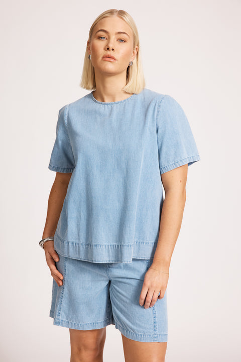 Melenia Denim Top