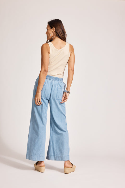 Melenia Denim Split Pant