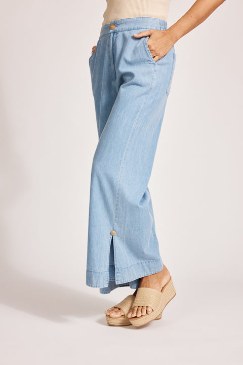 Melenia Denim Split Pant