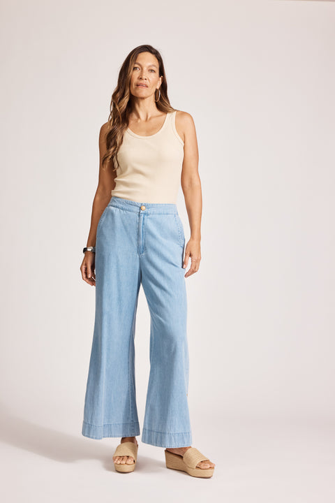 Melenia Denim Split Pant
