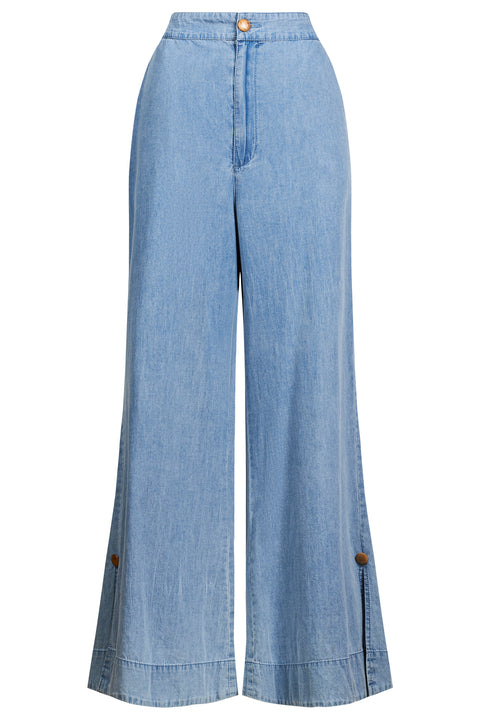 Melenia Denim Split Pant