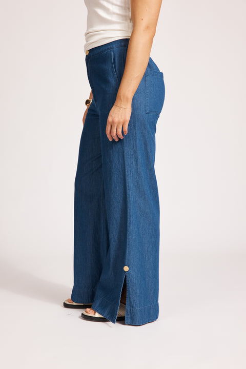Melenia Denim Split Pant