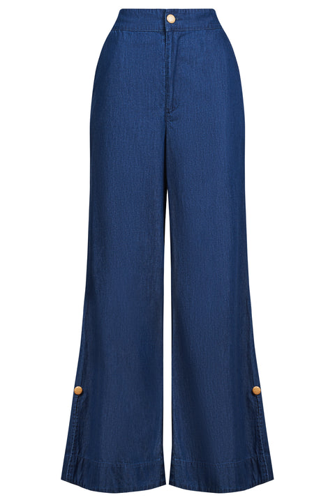 Melenia Denim Split Pant