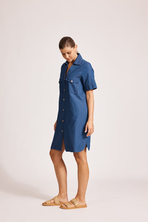Melenia Denim Shirt Dress