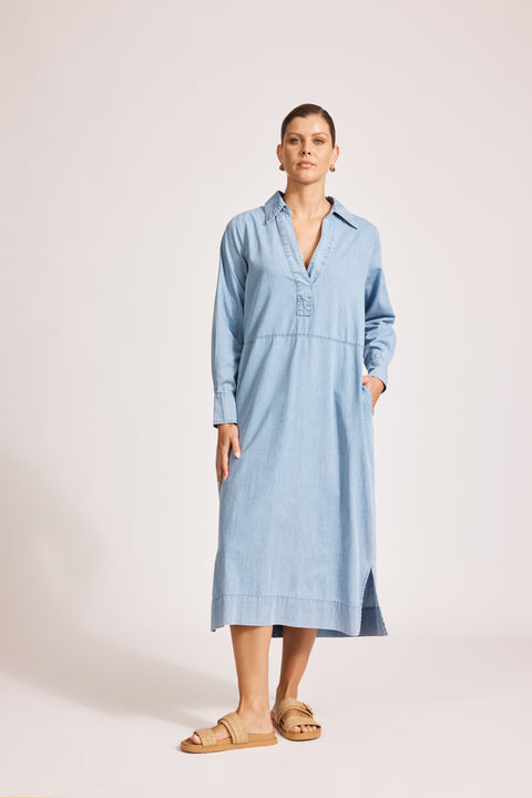 Melenia Denim Collared Dress