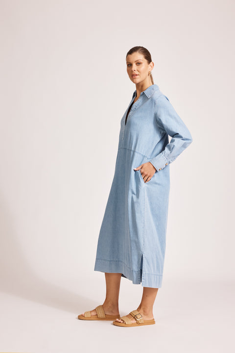 Melenia Denim Collared Dress