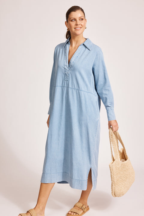 Melenia Denim Collared Dress