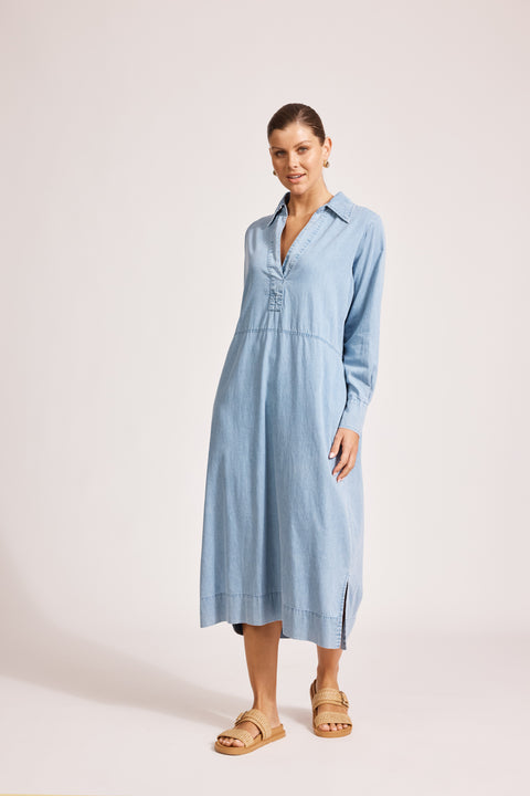 Melenia Denim Collared Dress