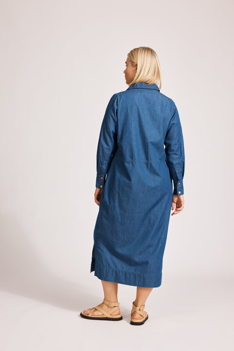 Melenia Denim Collared Dress