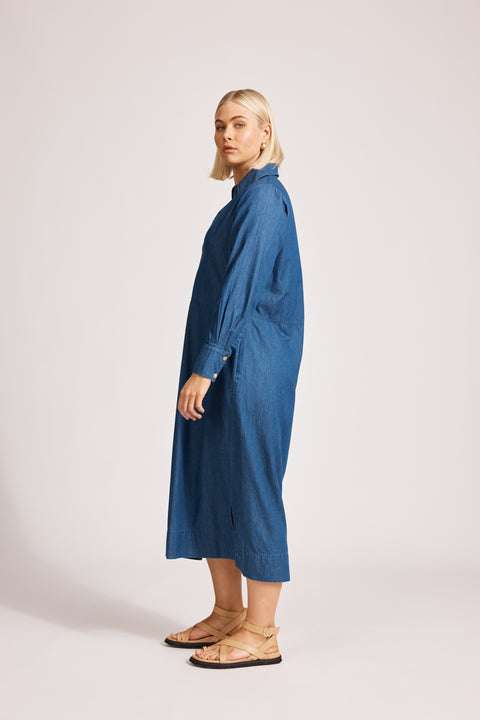 Melenia Denim Collared Dress