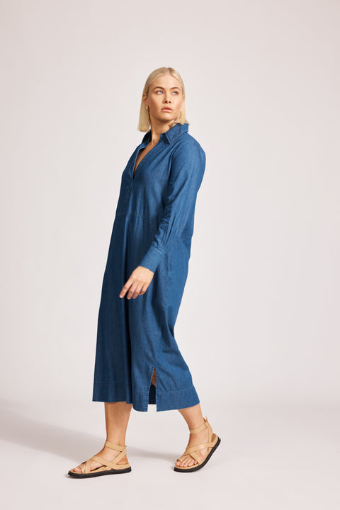 Melenia Denim Collared Dress