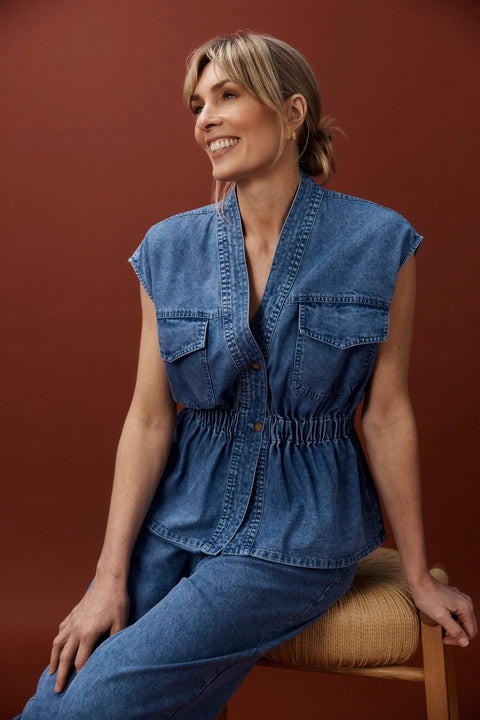 Bodhi Denim Vest - Willow Collective Mudgee