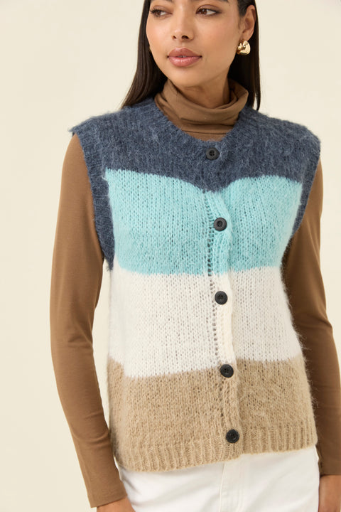 Pallas Stripe Knit Vest - Willow Collective Mudgee
