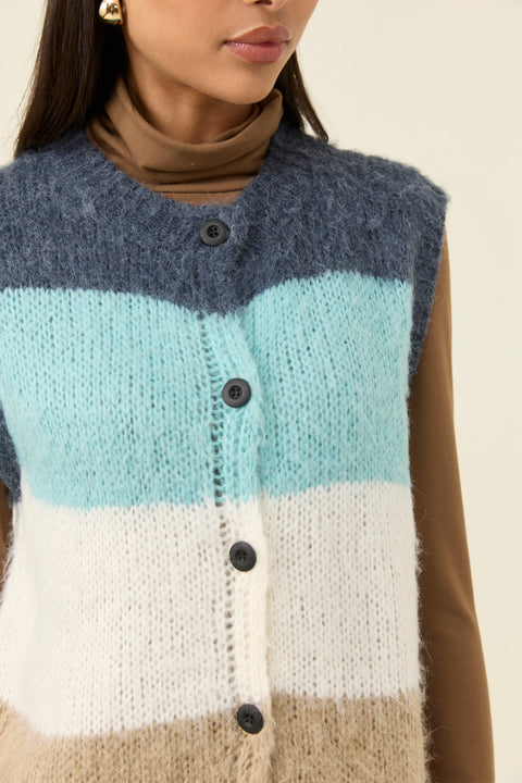 Pallas Stripe Knit Vest - Willow Collective Mudgee