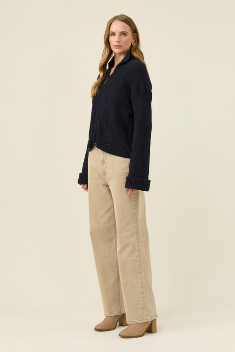 Sadie Zip Jumper - Willow Collective Mudgee