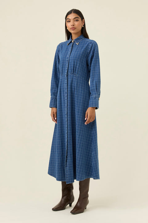 Sloane Denim Maxi Dress - Willow Collective Mudgee