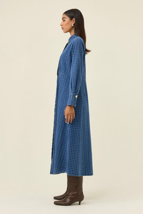 Sloane Denim Maxi Dress - Willow Collective Mudgee