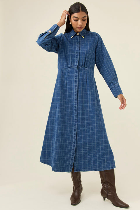 Sloane Denim Maxi Dress - Willow Collective Mudgee