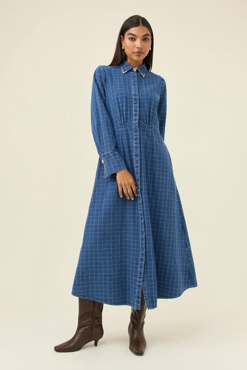 Sloane Denim Maxi Dress - Willow Collective Mudgee