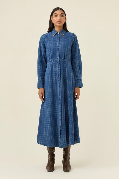 Sloane Denim Maxi Dress - Willow Collective Mudgee