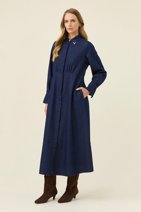 Sloane Denim Maxi Dress - Willow Collective Mudgee