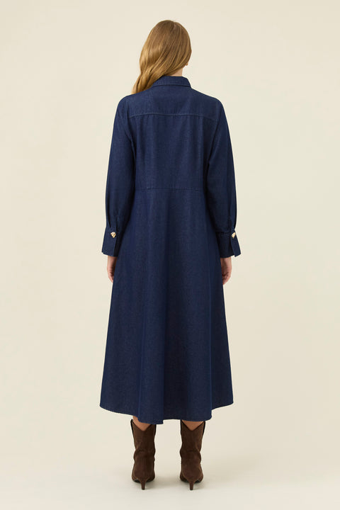 Sloane Denim Maxi Dress - Willow Collective Mudgee