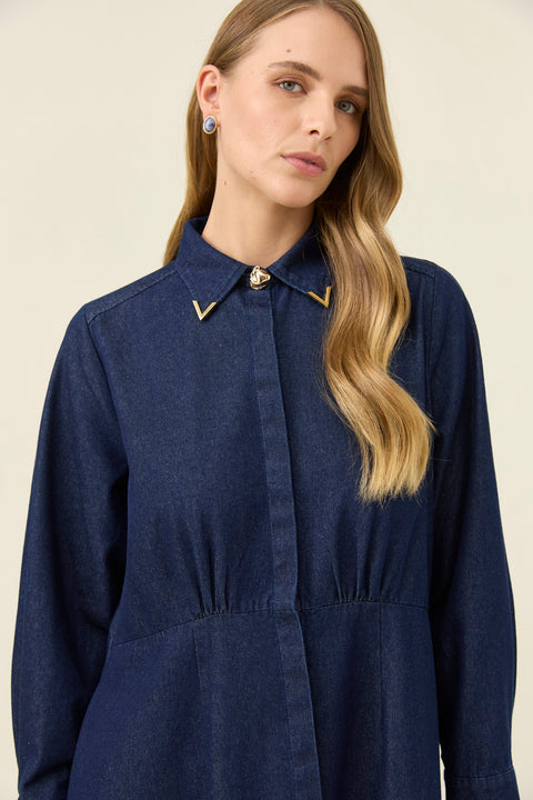 Sloane Denim Maxi Dress - Willow Collective Mudgee