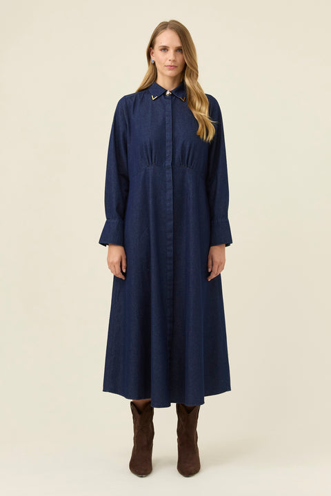 Sloane Denim Maxi Dress - Willow Collective Mudgee