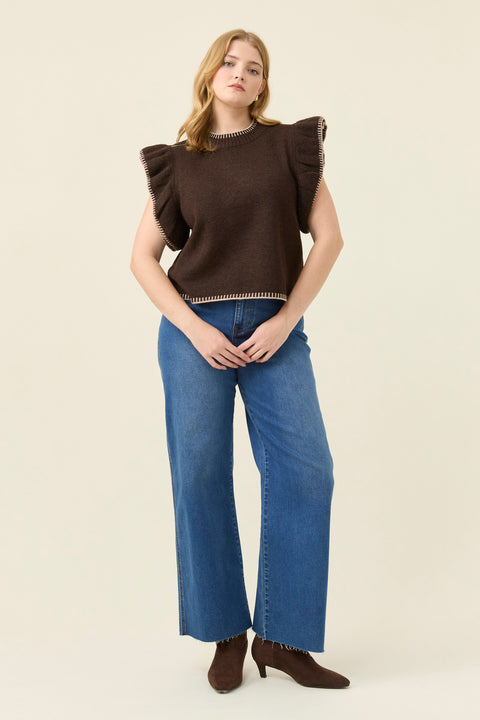 Athena Frill Knit Top - Willow Collective Mudgee