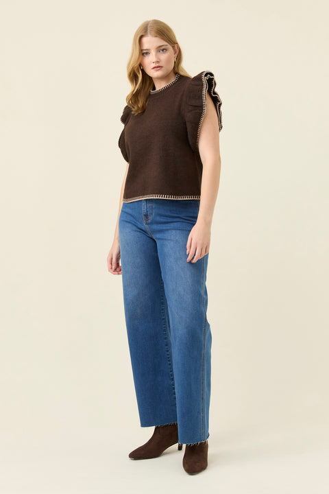 Athena Frill Knit Top - Willow Collective Mudgee