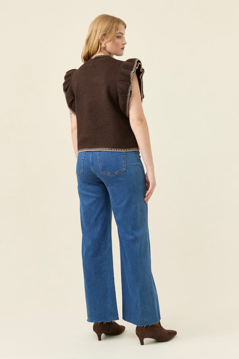 Athena Frill Knit Top - Willow Collective Mudgee