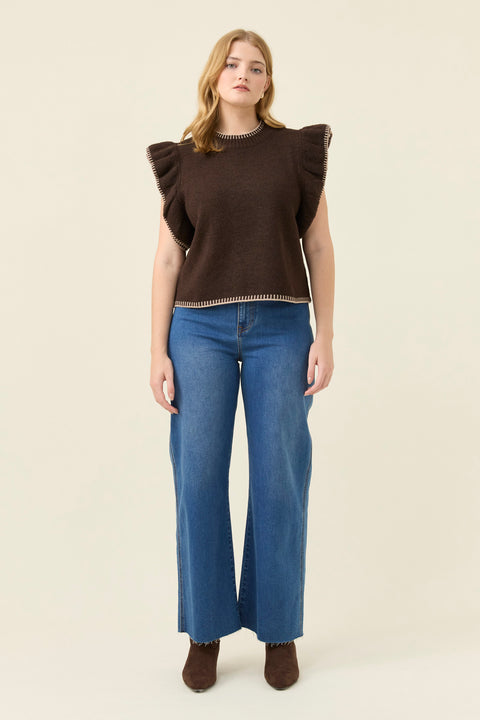 Athena Frill Knit Top - Willow Collective Mudgee
