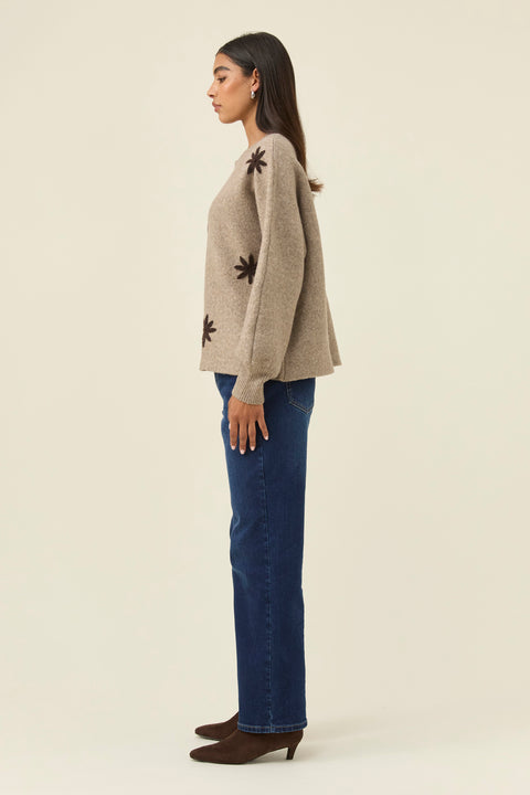 Miru Stitch Flower Jumper - Willow Collective Mudgee
