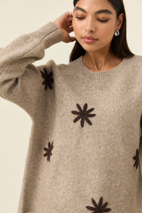 Miru Stitch Flower Jumper - Willow Collective Mudgee