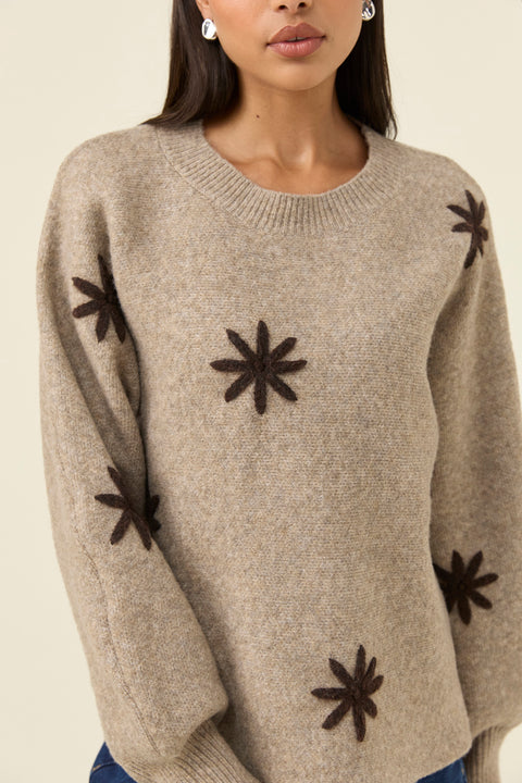 Miru Stitch Flower Jumper - Willow Collective Mudgee