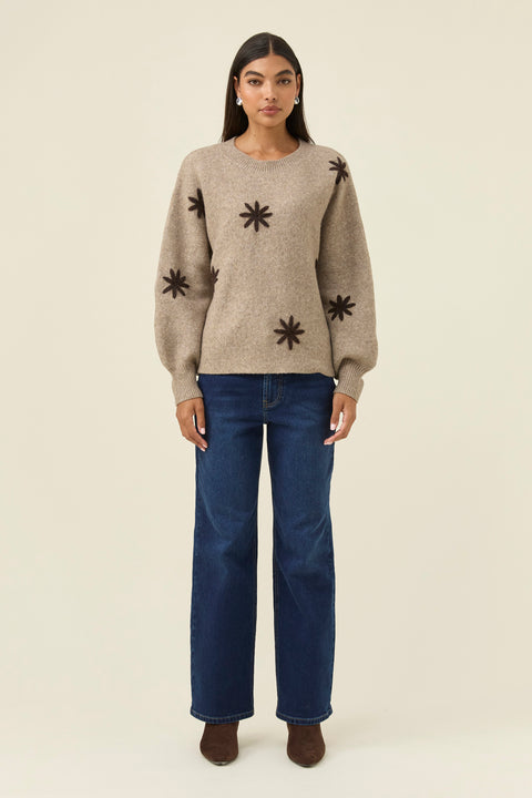 Miru Stitch Flower Jumper - Willow Collective Mudgee