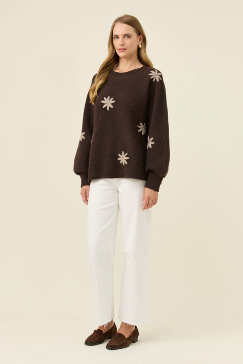Miru Stitch Flower Jumper - Willow Collective Mudgee