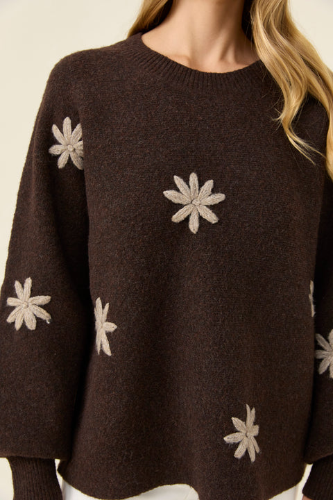 Miru Stitch Flower Jumper - Willow Collective Mudgee