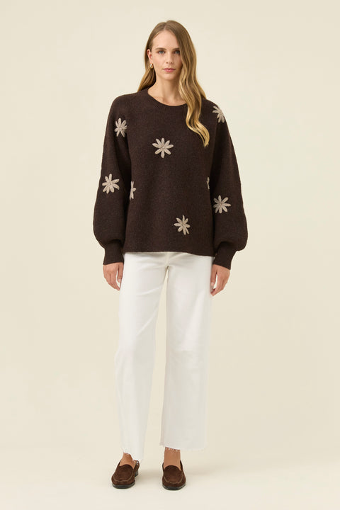 Miru Stitch Flower Jumper - Willow Collective Mudgee