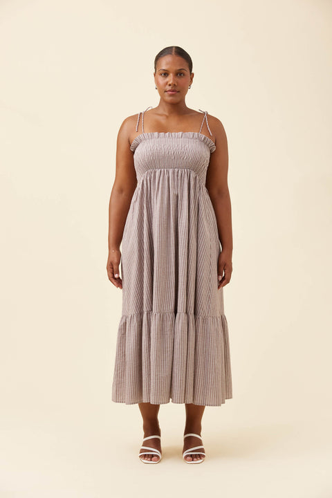 Lyndell Shirred Maxi Dress - Willow Collective Mudgee