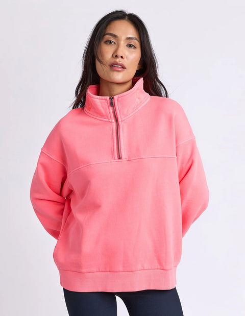 College Zip Crew Neon Pink