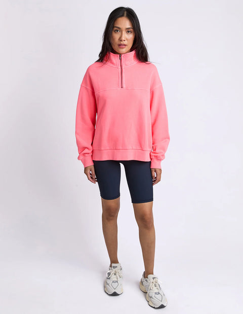 College Zip Crew Neon Pink