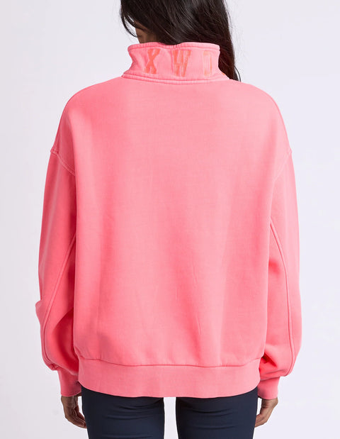 College Zip Crew Neon Pink