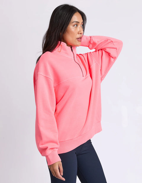 College Zip Crew Neon Pink