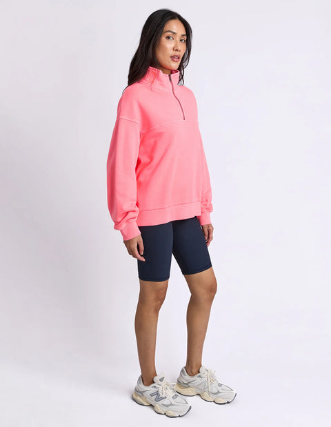 College Zip Crew Neon Pink