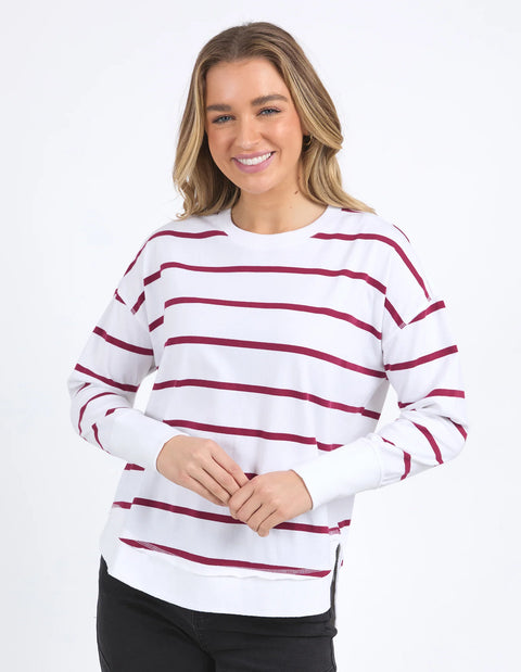Farrah Stripe Long Sleeve Red